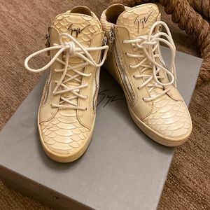 Snakeskin Animal Print Giuseppe Zanotti high top sneakers women’s 37